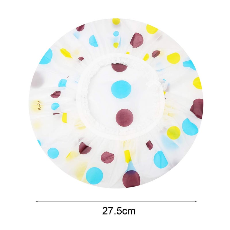 Pengxiaomei Shower Caps  3 Pcs Waterproof Bath Caps Plastic Reusable Shower Caps Elastic Band Bath Hair Hat for Women Ladies Spa Salon - Image 3